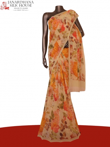 Designer Exclusive Floral Pure Georgette Silk Saree